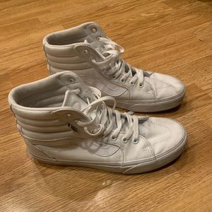 White hightop Vans (size 8.5)